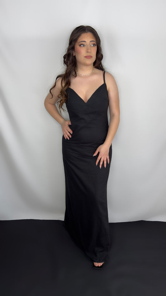 Robe longue à Bretelle Fine